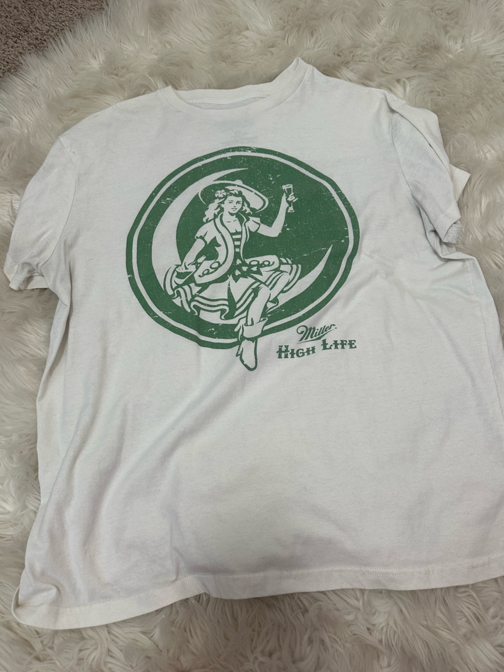 Miller High Life White Short Sleeve Logo Tee